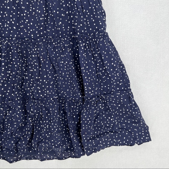 Altar'd State Navy Blue White Polka Dot Diedra Tiered Tie-Shoulder Mini Dress M - Picture 9 of 11
